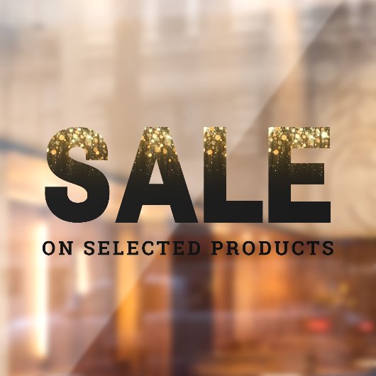 50"×30" ゴージャス ブラックゴールド セール ワード ビジネス ドア ウィンドウサイン (シート2)