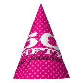 50 50およびすばらしいピンクの第50誕生会の帽子 パーティーハット (正面)