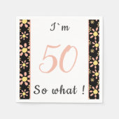 50～50感動的番目の誕生日フローラ スタンダードカクテルナプキン (正面)