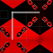 50/50赤/黒 ファブリック (タイル)