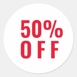 50% 50%オフ割引販売ステッカー ラウンドシール