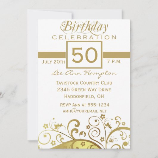 50~59バースデーパーティ招待状 招待状 (正面)