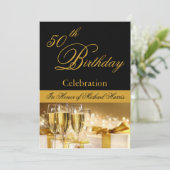 50~59歳の誕生日パーティーのパーソナライズされた招待状 招待状 (スタンド正面)