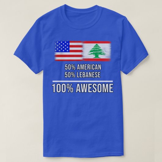50 American 50 Lebanon 100 素晴らし Gift for Leban Tシャツ (デザイン正面)