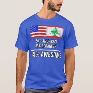 50 American 50 Lebanon 100 素晴らし Gift for Leban Tシャツ