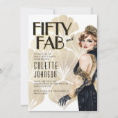 50 and Fabulous 1920s Birthday Invitation 招待状 (正面)