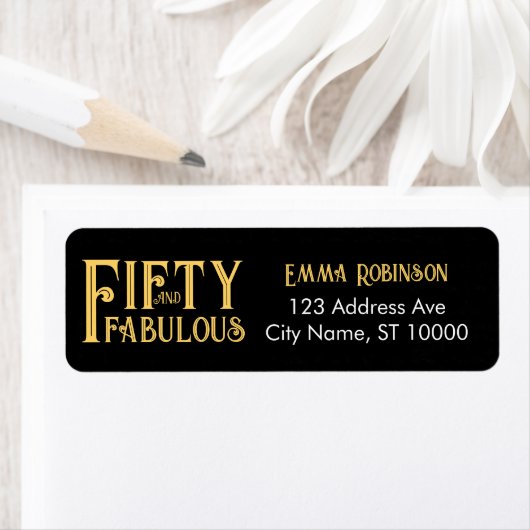 "50 and Fabulous" 50歳の誕生日パーティー用住所 ラベル (インサイチュ)