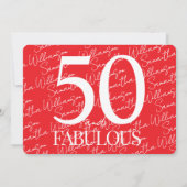 50 and Fabulous | 50th Birthday Elegant Photo 招待状 (裏面)
