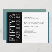 50 and Fabulous 50th Birthday Invitation 招待状 (正面/裏面)