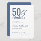 50 and Fabulous 50th Birthday Invitation 招待状 (正面/裏面)