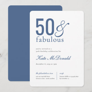 50 and Fabulous 50th Birthday Invitation 招待状