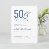50 and Fabulous 50th Birthday Invitation 招待状 (スタンド正面)