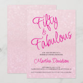 50 and Fabulous | 50th Birthday Invitation 招待状 (正面/裏面)