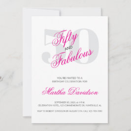 50 and Fabulous | 50th Birthday Invitation 招待状