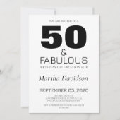 50 and Fabulous | 50th Birthday Invitation 招待状 (正面)