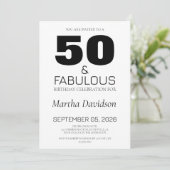 50 and Fabulous | 50th Birthday Invitation 招待状 (スタンド正面)