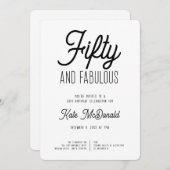 50 and Fabulous 50th Birthday Invitation 招待状 (正面/裏面)