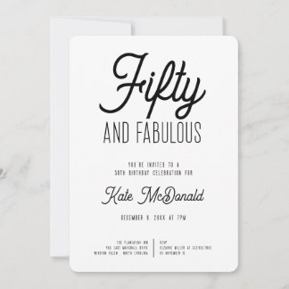 50 and Fabulous 50th Birthday Invitation 招待状