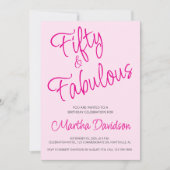 50 and Fabulous 50th Birthday Invitation 招待状 (正面)