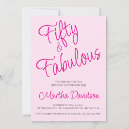 50 and Fabulous 50th Birthday Invitation 招待状