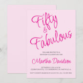 50 and Fabulous 50th Birthday Invitation 招待状 (正面/裏面)