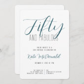 50 and Fabulous 50th Birthday Invitation 招待状 (正面/裏面)