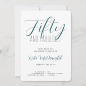 50 and Fabulous 50th Birthday Invitation 招待状 (正面)