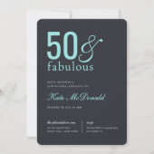 50 and Fabulous 50th Birthday Invitation 招待状 (正面)