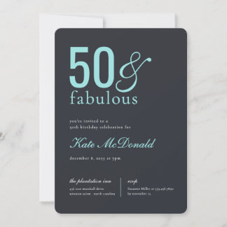50 and Fabulous 50th Birthday Invitation 招待状