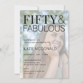 50 and Fabulous 50th Birthday Invitation 招待状