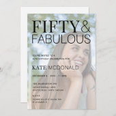 50 and Fabulous 50th Birthday Invitation 招待状 (正面/裏面)