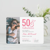 50 and Fabulous 50th Birthday Invitation 招待状 (スタンド正面)