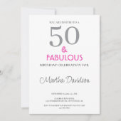 50 and Fabulous | 50th Birthday Invitation 招待状 (正面)