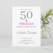 50 and Fabulous | 50th Birthday Invitation 招待状 (スタンド正面)