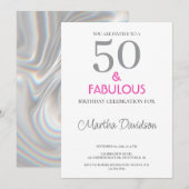 50 and Fabulous | 50th Birthday Invitation 招待状 (正面/裏面)