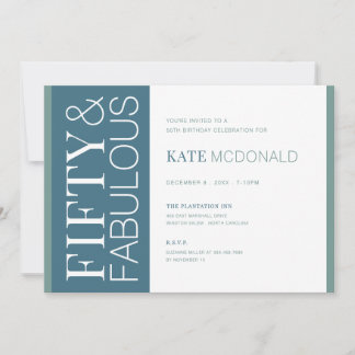 50 and Fabulous 50th Birthday Invitation 招待状