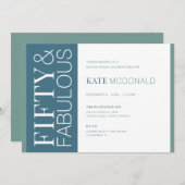 50 and Fabulous 50th Birthday Invitation 招待状 (正面/裏面)