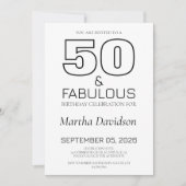 50 and Fabulous | 50th Birthday Invitation 招待状 (正面)