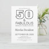 50 and Fabulous | 50th Birthday Invitation 招待状 (スタンド正面)