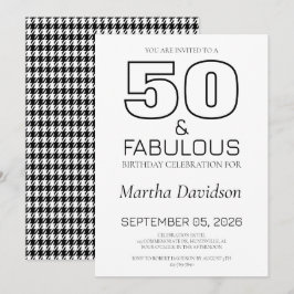 50 and Fabulous | 50th Birthday Invitation 招待状