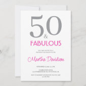50 and Fabulous | 50th Birthday Invitation 招待状 (正面)