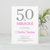 50 and Fabulous | 50th Birthday Invitation 招待状 (スタンド正面)