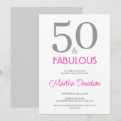 50 and Fabulous | 50th Birthday Invitation 招待状 (正面/裏面)