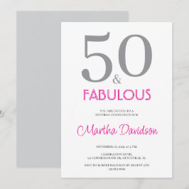 50 and Fabulous | 50th Birthday Invitation 招待状