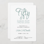 50 and Fabulous 50th Birthday Invitation 招待状 (正面/裏面)