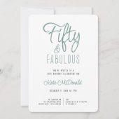 50 and Fabulous 50th Birthday Invitation 招待状 (正面)