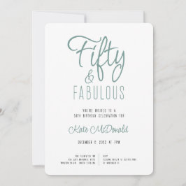 50 and Fabulous 50th Birthday Invitation 招待状