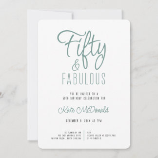 50 and Fabulous 50th Birthday Invitation 招待状