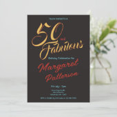 50 and Fabulous | 50th Birthday Party 招待状 (スタンド正面)