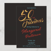 50 and Fabulous | 50th Birthday Party 招待状 (正面/裏面)
